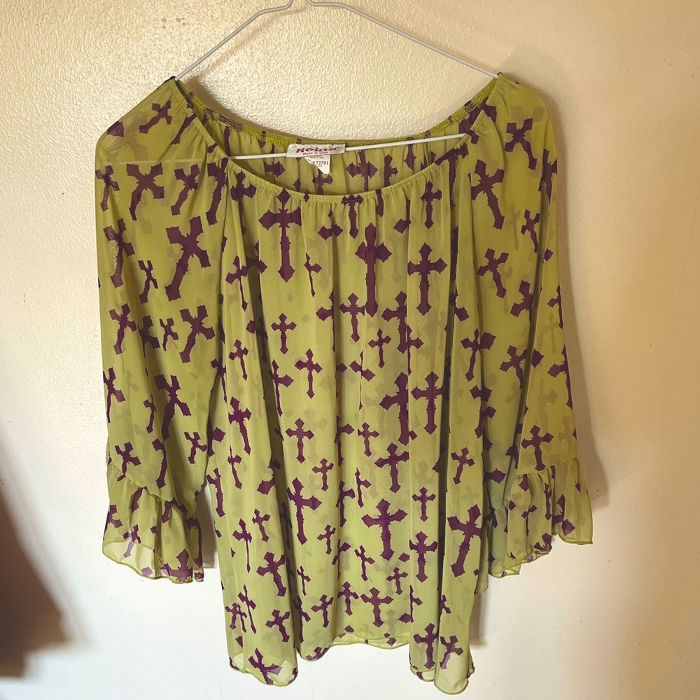 Cute Western Aztec Blouse Size Medium